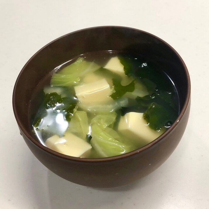 白菜と卵豆腐のスープ